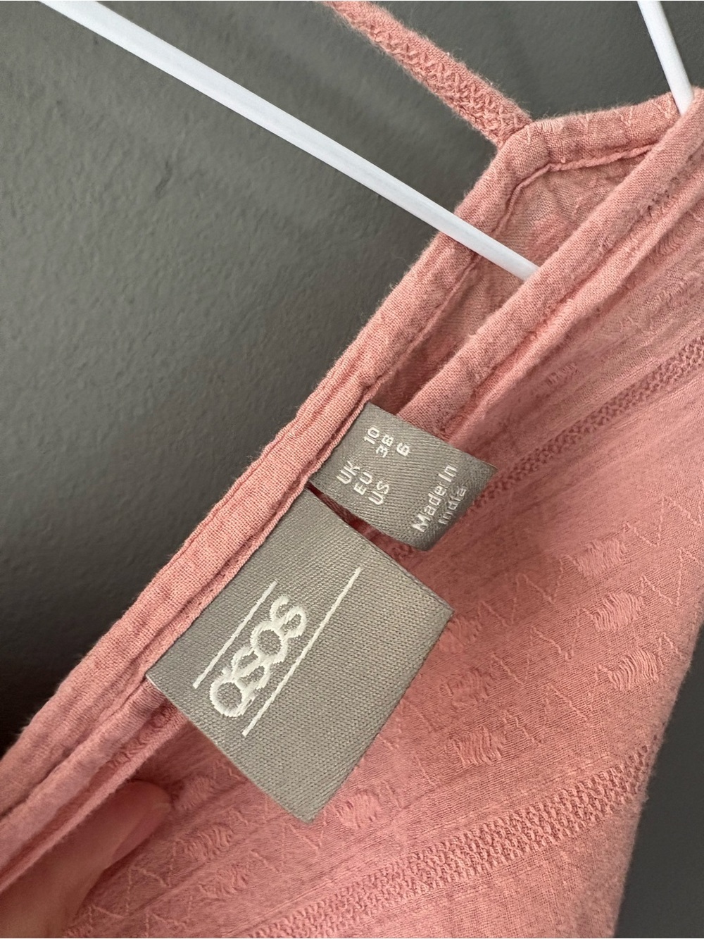 ASOS Dusty Rose Boho Mini Dress Size US6/UK10 US Long Sleeve Deep V Tie Back - Picture 6 of 7